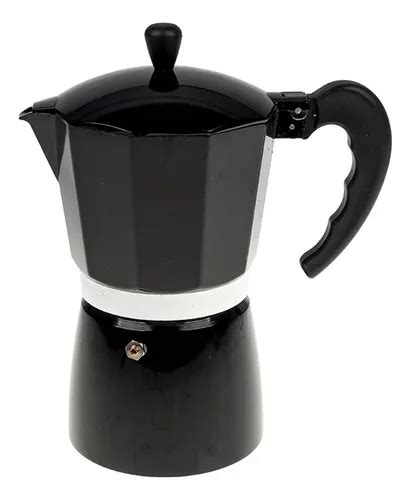 Cafetera Italiana De Aluminio 3 Tazas Moka Forte Color Negro