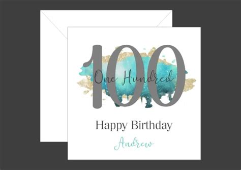 PERSONALISED 100TH BIRTHDAY Card Milestone Card Son Nephew Grandson