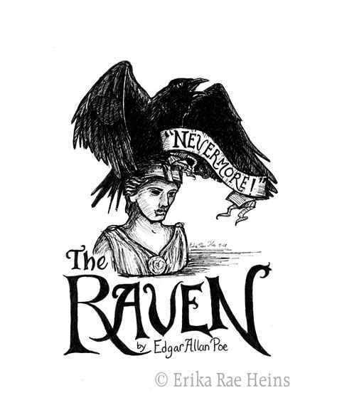 Edgar Allan Poe The Raven Print Or Card Etsy Edgar Allan Poe Ink