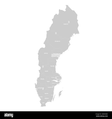 Sweden Political Map Of Administrative Divisions Counties Solid