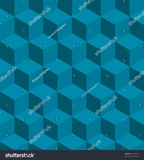 Seamless Tilable Blue Isometric Cube Pattern Stock Vector Royalty Free