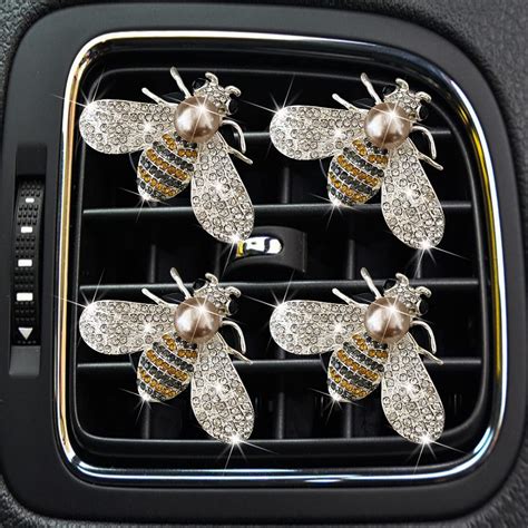 Amazon Ziciner 2PCS Bling Heart Car Air Vent Clips Charms Heart