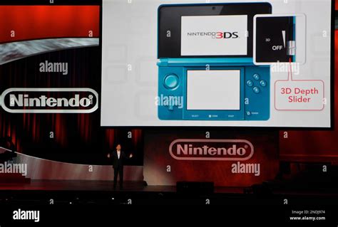 Nintendo President Saturo Iwata officially announces the Nintendo 3DS, the first-ever portable ...