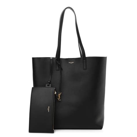 SAINT LAURENT Calfskin North South Shopping Tote Black 1144439