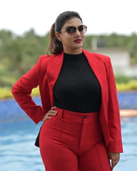 Ravishing Clicks Of Honey Rose In Red Suit Ravishing Clicks Of Honey