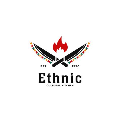 Ethnic Traditional African Cultural Kitchen Soul Restaurant Logo With