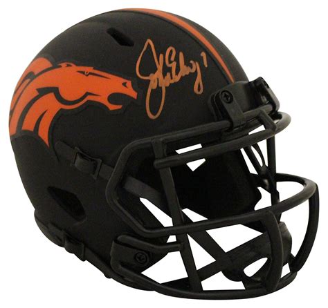 John Elway Autographed/Signed Denver Broncos Eclipse Mini Helmet BAS ...