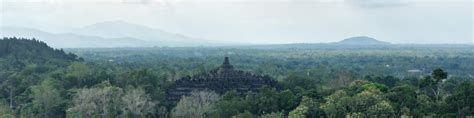 Sunrise Overlooking Borobudur At Punthuk Setumbu Hill Borobudur