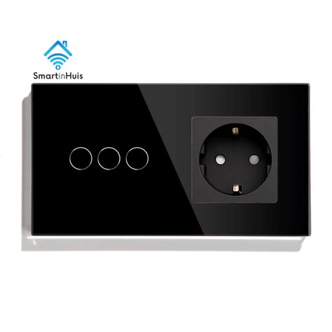 Smartinhuis Dimmer Stopcontact Zwart Kristalglas Lamp