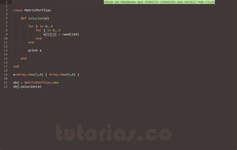 Poo Arrays Ruby Matriz Por Filas Tutorias Co