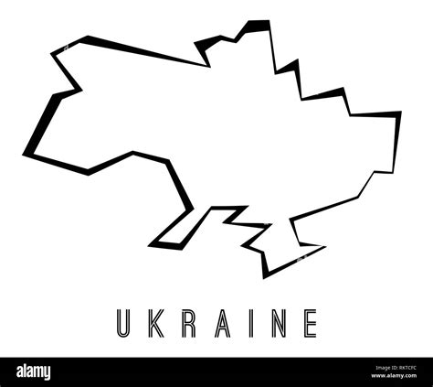 Ukraine Map Outline Country Shape Sharp Polygonal Geometric Style