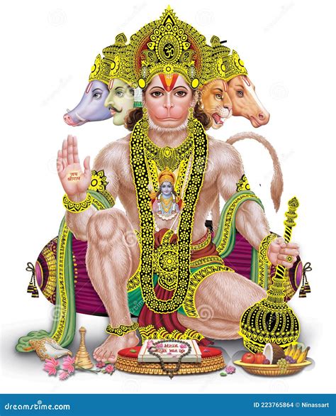 Indian God Lord Hanuman High Resolution Digital Paintings Stock