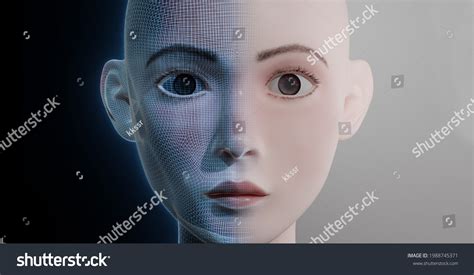 3d Rendering Human Female Face Half Stock Illustration 1988745371 Shutterstock