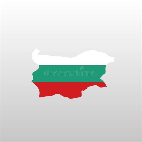 Bulgarije Vlag Op Landkaart Silhouette Vector Illustratie