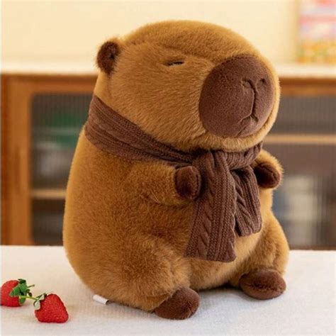 Juguete De Peluche Exquisito De Capibara Con Bufanda Desmontable