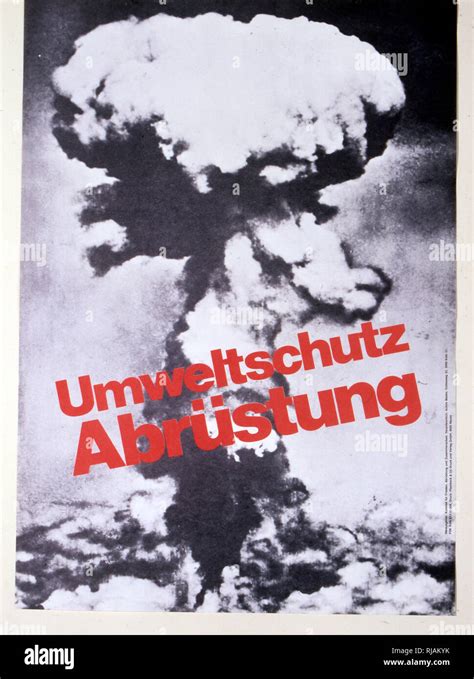 umweltschutz abrustung' 1983, anti-nuclear war, poster published by the German committee for ...