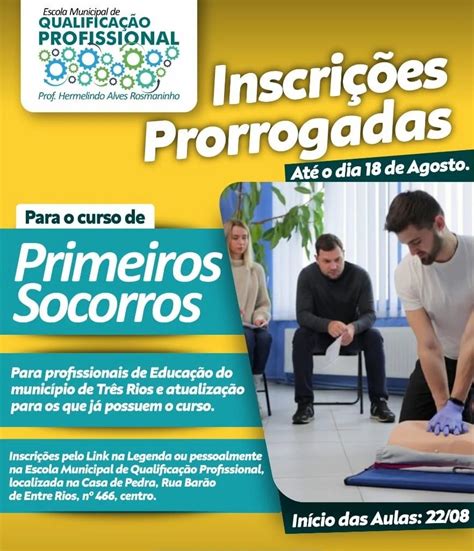 Curso De Primeiros Socorros Para Profissionais Da Educa O Tem