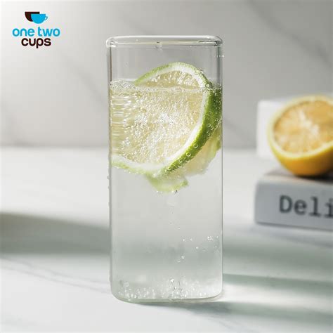 One Two Cups Gelas Kaca Kotak Cocktail Borosilicate Glass Ml Kt