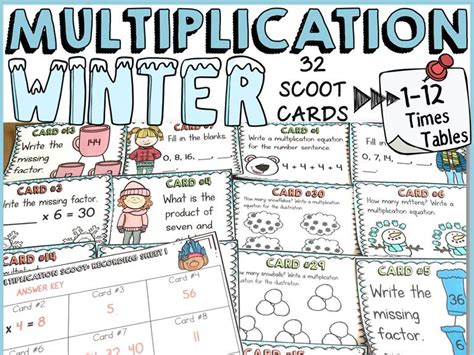 WINTER MULTIPLICATION SCOOT Teaching Resources