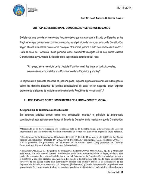 Justicia Constitucional 1 Por Dr José Antonio Gutierrez Navas Justicia Constitucional