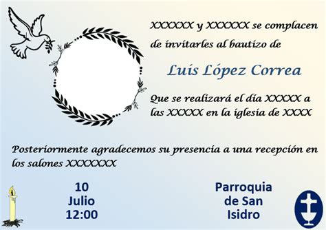 PLANTILLAS DE INVITACIÓN DE BAUTIZO en Word GRATIS