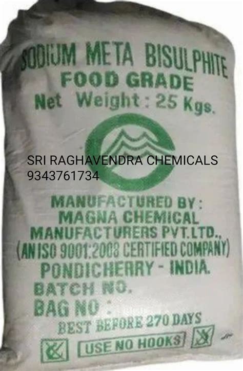 Sodium Metabisulphite Kg Bag Packaging Size Kgs Bag At Best