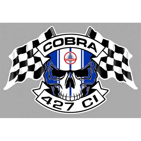 Cobra 427 Skull Flags Laminated Decal Cafe Racer