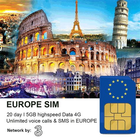 Europe Travel Sim Days Gb High Speed Data Unlimited Calls