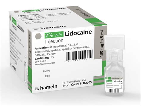 Buy Lidocaine Hydrochloride Injection Bp W V Mg Ml Plastic Vials