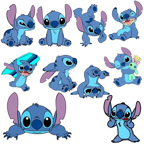 stitch png bundle, 20 pack including outlines, digital download | Cute ...