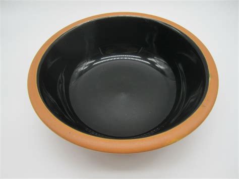 Vintage Crown Corning Japan Terra Cotta Black Cereal Soup Bowl 675