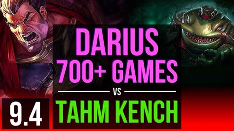 Darius Vs Tahm Kench Top 3 Early Solo Kills 700 Games Euw