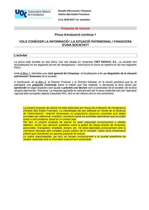 PAC1 2021 1 solucio 202010 05 Estudis d Economia i Empresa Anàlisi