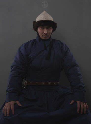 Mongolian Clothing Deel Jacket Belt Boots Mongulai