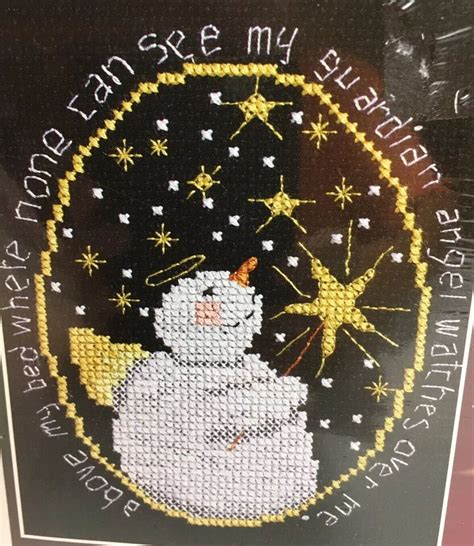 New Janlynn My Guardian Angel Snowman Cross Stitch Kit X