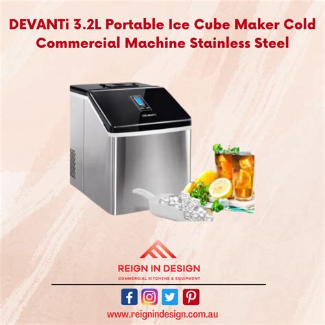 Devanti L Portable Ice Cube Maker Cold Commercial Machine Stainless