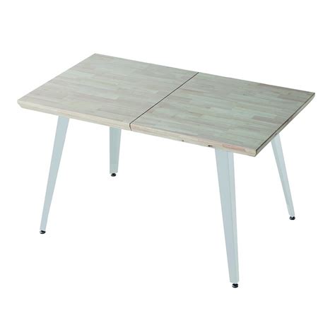 Mesa De Comedor Extensible De Madera Y Metal En Roble Nordish Y Blanco