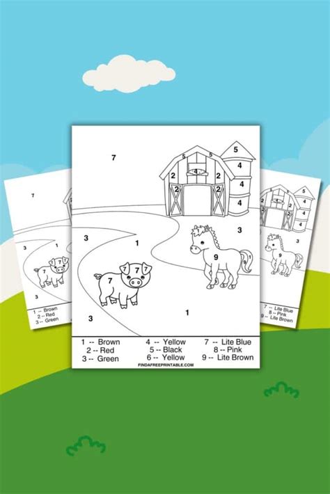 Free Printable Farm Color By Number Worksheet Find A Free Printable