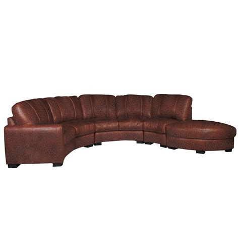 Jonathan Sectional - Curved Sectional Sofa in Chestnut Leather ...