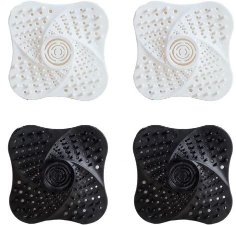 Lot De 4 Filtres d Évier En Silicone Filtre à Cheveux De Douche