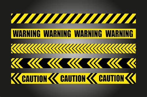 Premium Vector Set Caution And Danger Tapes Warning Tape Black And