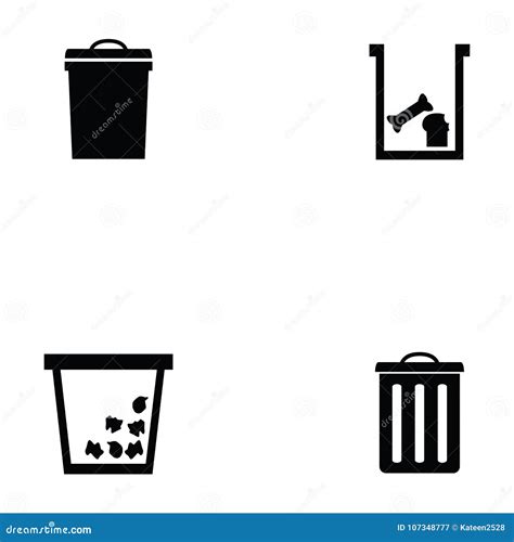 Sistema Del Icono De La Basura Ilustración Del Vector Ilustración De