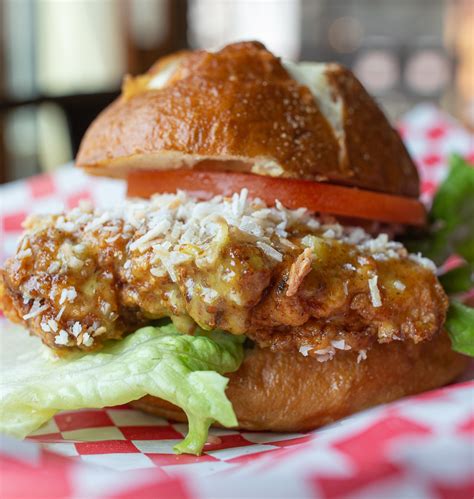 Coconut Style Fried Chicken Menu Town Hall Burger And Beer Burger