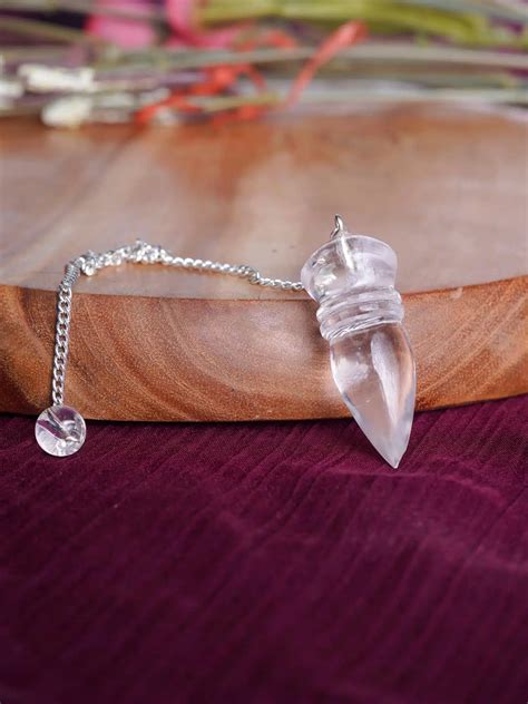 Clear Quartz Pendulum Buy Online Natural Clear Quartz Bullet Pendulum