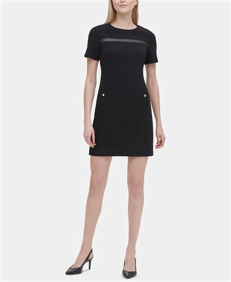 Calvin Klein Contrast Trim Sheath Dress Macys