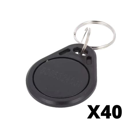 LLAVERO DE PROXIMIDAD TAG EM NEGRO RFID 125KHZ X40 UNIDADES