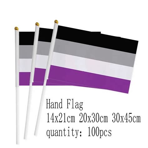 Zwjflagshow Lgbt Hand Flag 14x21cm 100pcs Lgbtqia Ace Community