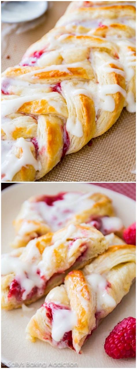 Iced Raspberry Danish Braid Sallys Baking Addiction