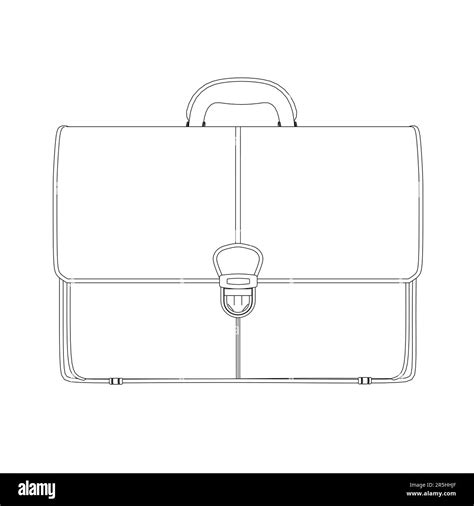 Outline Of A Suitcase From Black Lines Isolated On A White Background