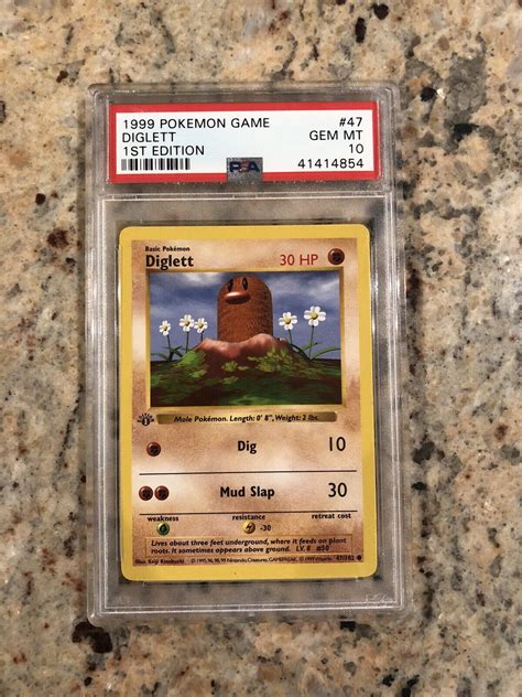 Pokemon Game Base St Edition Diglett Psa Gem Mint Ebay